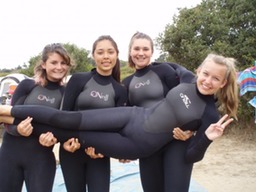 Surfing girls